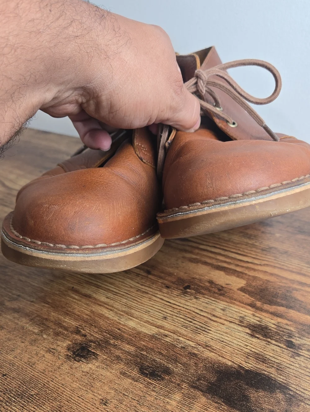 Clarks Men's Bushacre 3 Tan Leather Lace-Up Desert Chukka Boots Sz 10 Euro Boho